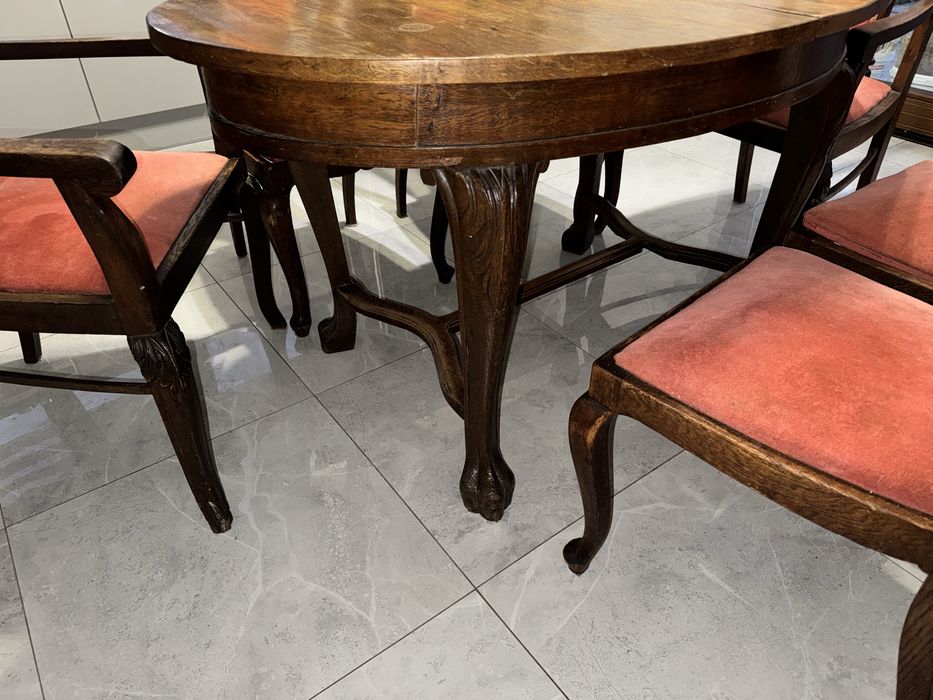 Stół owalny 140x90 wraz z 6 krzesłami