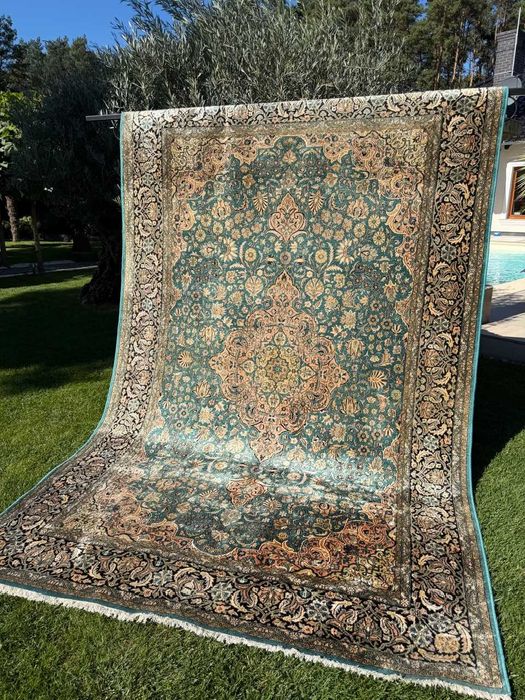 Jedwabny ręcznie tkany dywan perski GHOUM / Qom 335x210 galeria 35 tyś