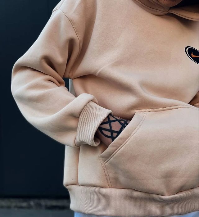 Худі Nike beige swoosh brand чоловіча