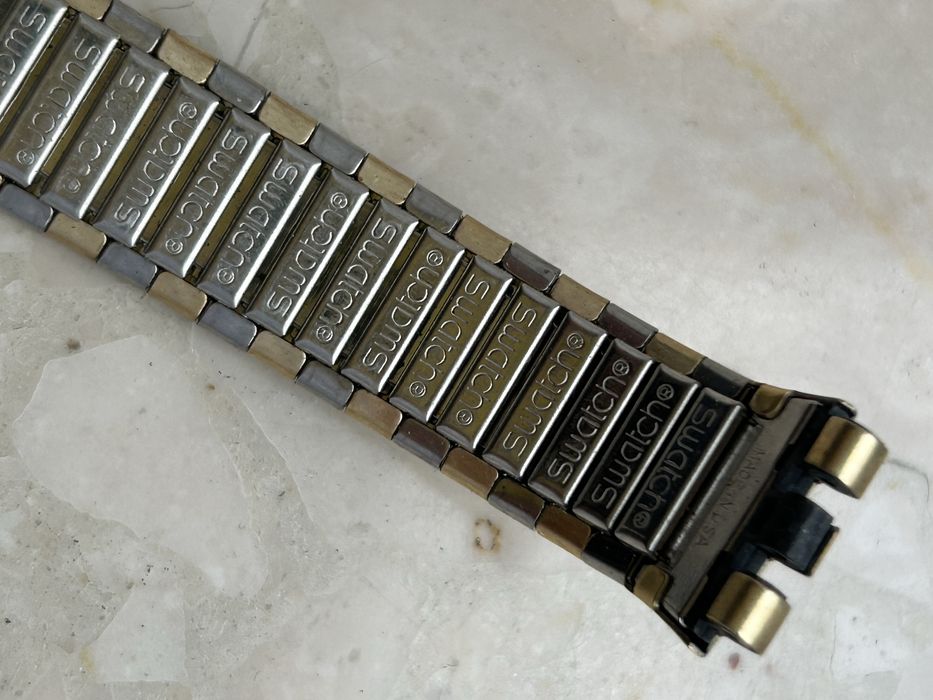 Złota bransoleta do zegarka swatch vintage