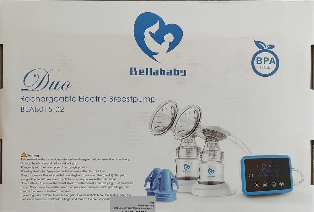 Bomba Tira-Leite Elétrica Recarregável Bellababy Duo