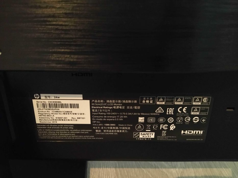 Monitor LCD IPS W-LED hp 24w511601137576192002