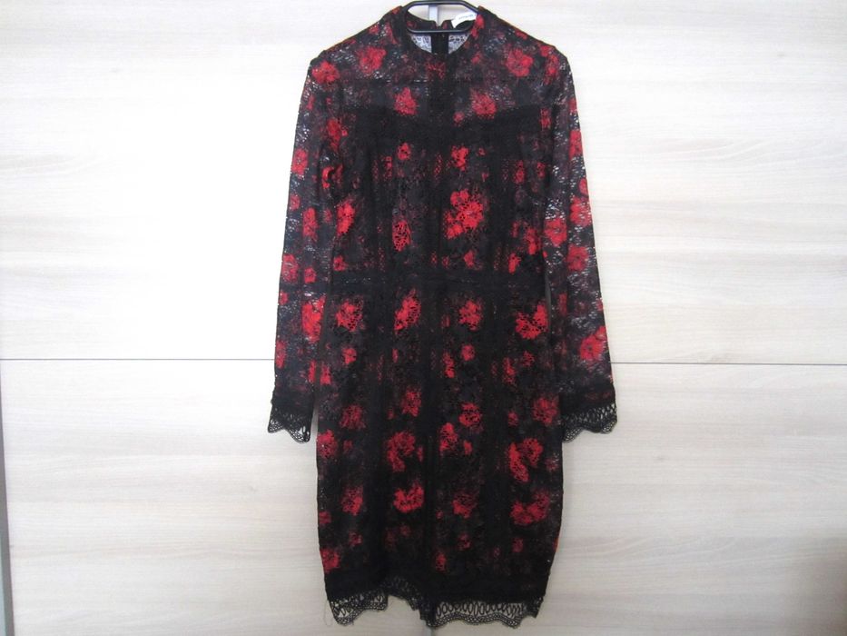 Nowa, piękna czarno-czerwona sukienka na imprezy, rozm. 36