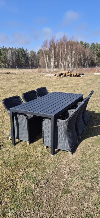 Zestaw ogrodowy tarasowy zewnętrzny stół I fotele