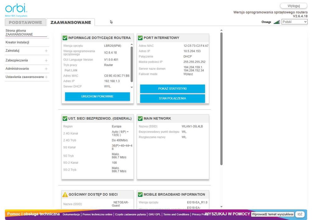 Router LTE Netgear Orbi LBR20 na kartę SIM