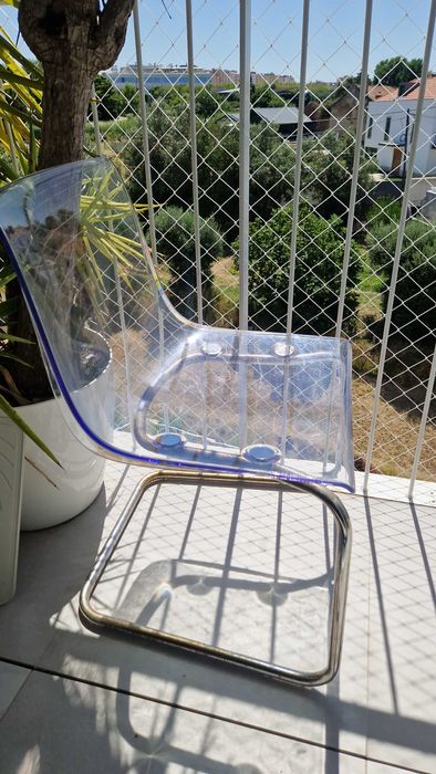 Cadeiras transparentes/cromadas