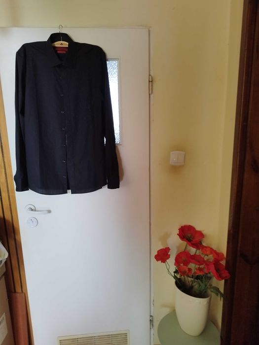 Koszula bawełniana męska czarna Slim Fit
