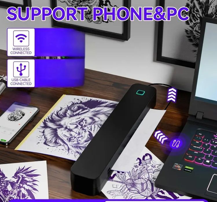 Тату принтер трансферний Bluetooth/USB, iOS/Android/Win/Mac. Гарантія!