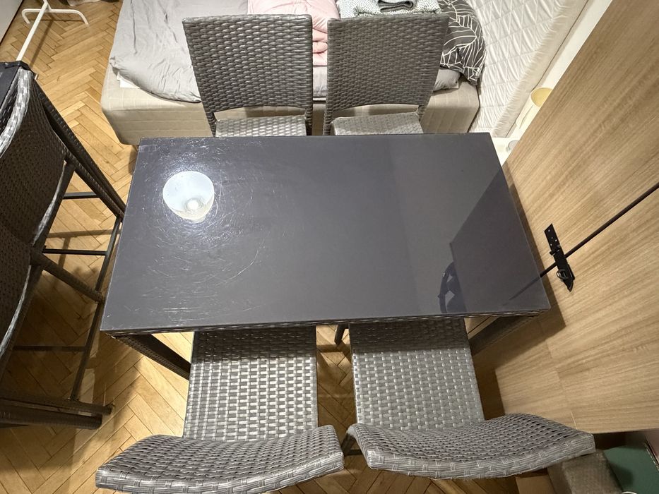 Meble ogrodowe zestaw Greelong szary Obi