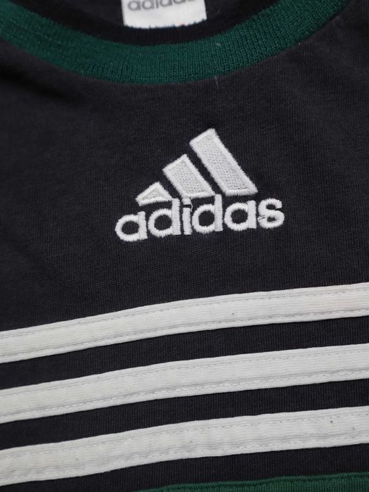 Adidas Vintage Retro Green Black Tshirt koszulka z krótkim rękawem