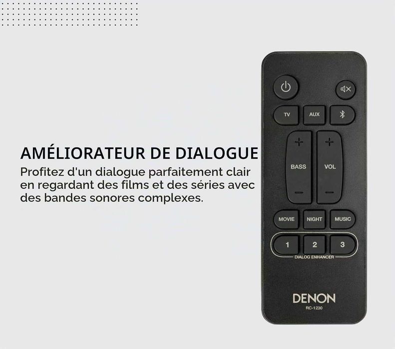 Barra de Som DENON DHT-S316 + Subwoofer Sem Fios – Dolby Digital / DTS