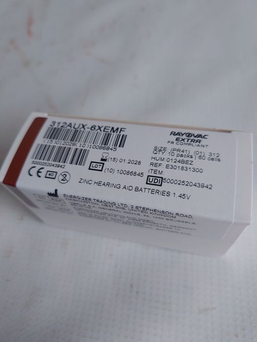 Baterie Rayovac 312 do aparatów słuchowych PR41 60 szt. SUPERCENA