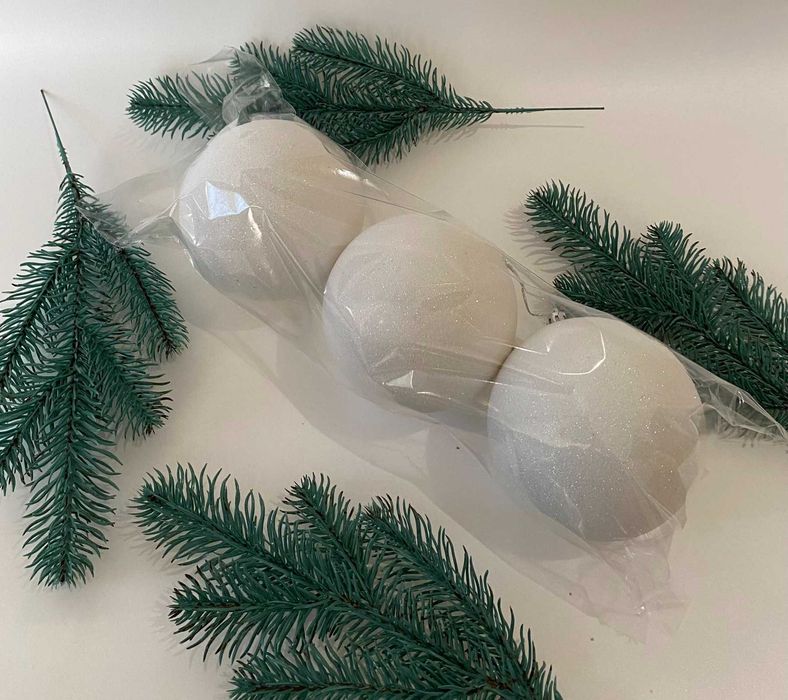 Кулька новорічна в глітері в ассортименті 3,5,6,8,10,15 см в діаметрі