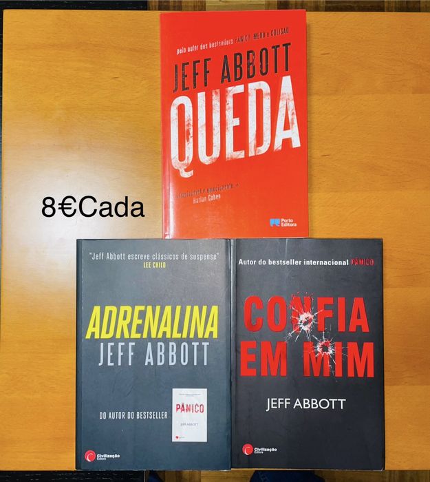 Livros de James Patterson e Jeff Abbott a 8€, praticamente novos