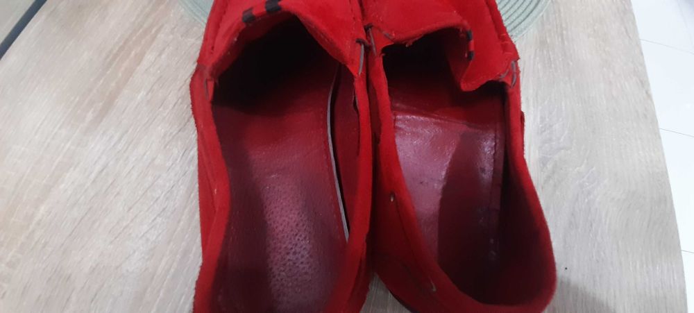Buty męskie mokasyny czerwone 41