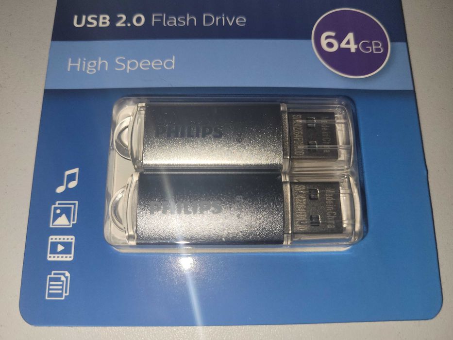 2x Pendrive Philips USB 2x 64 GB