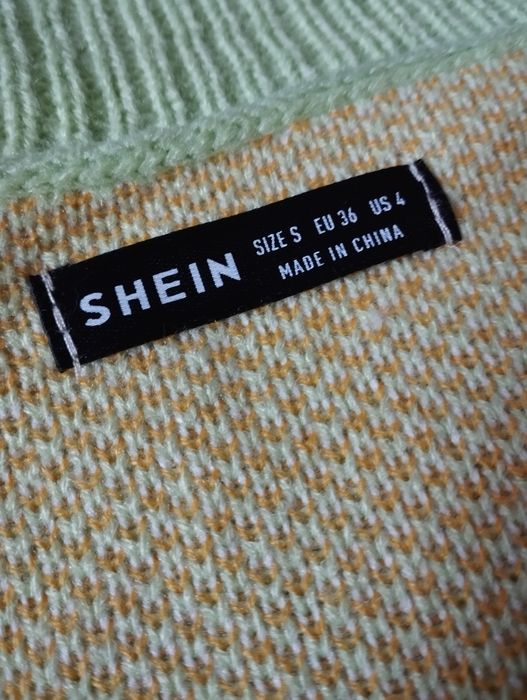 Sweter Shine jak nowy kwiaty S piękny rozpinany