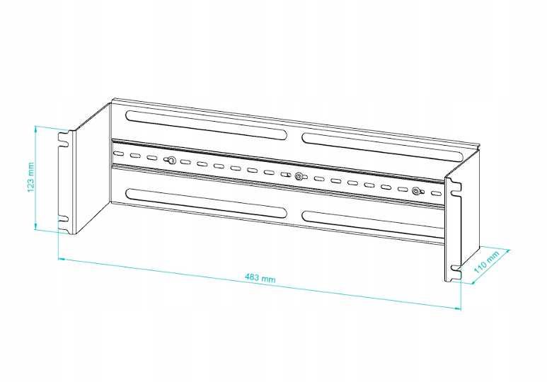 Panel Dystrybucji Napięć RACK 19" 3U/110/24xS DIN TS35/TH35 Ocynk