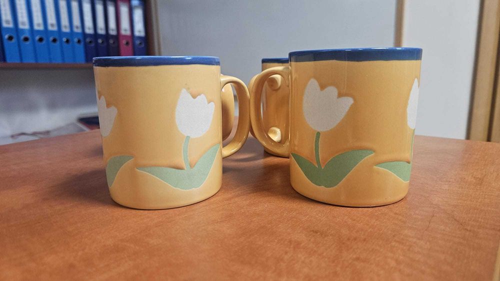 Vintage Just Mugs 4 Ceramiczne kubki dekoracyjny wyprod. w Anglii