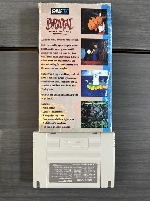 Два картриджа Nintendo SNES 90ті Ranma 1/2 та Brutal Paws of Fury NTSC