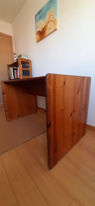 Secretária + Estante em Carvalho Maciço