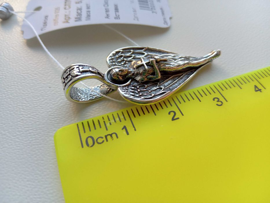 Серебряная родированная ладанка иконка  Пресвятая Богородица Семистрел