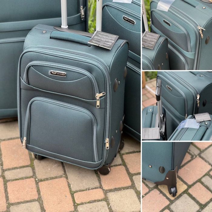 Чемодан валіза тканина Wings 6802 4 кол ПОЛЬША