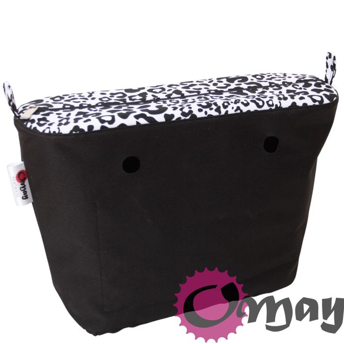 Czarny organizer do OBAG STANDARD panterka cz-biała 2 kieszenie OMAY