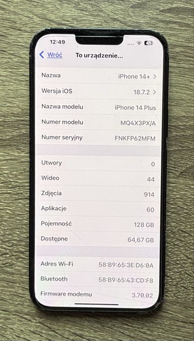 Apple iPhone 14 Plus 128GB.