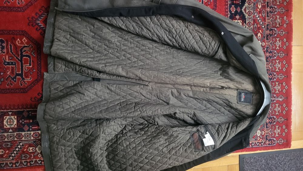 Skórzany, ciepły płaszcz