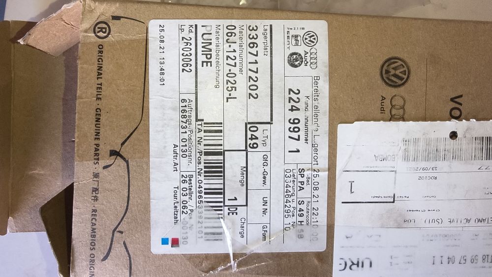 Bomba de alta pressão - OEM VW