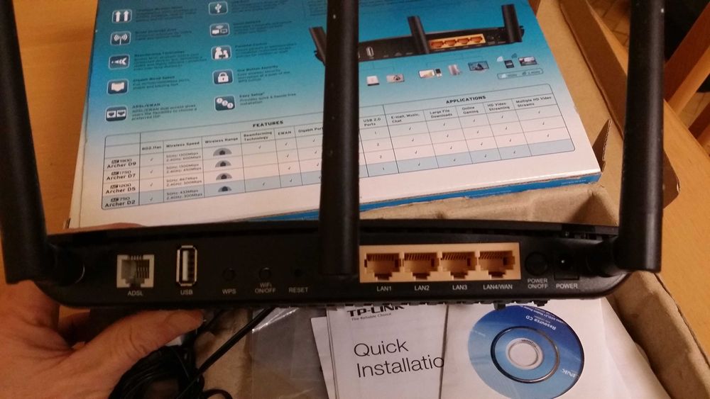 Access Point, Router TP-Link AC 750 Archer D2 ADSL2+