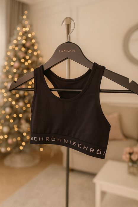 Röhnisch, top sportowy premium, stanik sportowy, czarny na siłownię