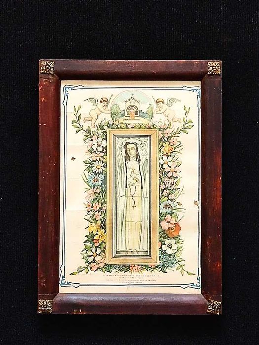 Quadro antigo ilustração Santa Maria Adelaide por São José Sousa Gama