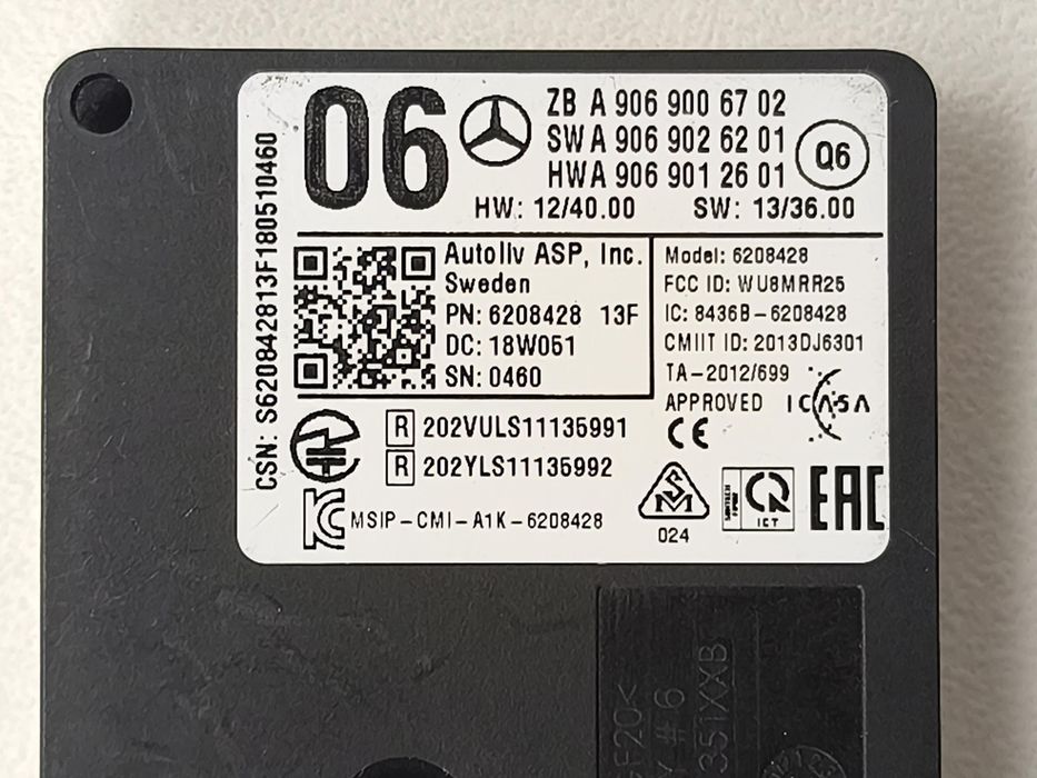 Radar moduł sensor distronik przód mercedes sprinter ii w906 vw craf
