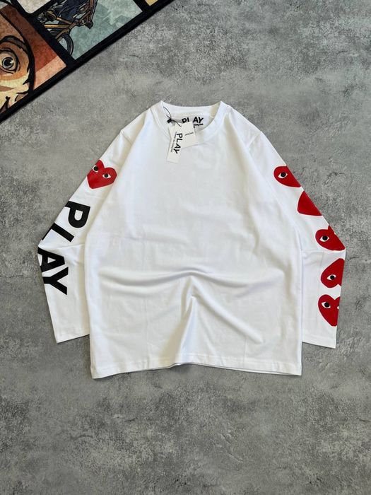 Лонгслив PLAY Comme Des Garcons білий