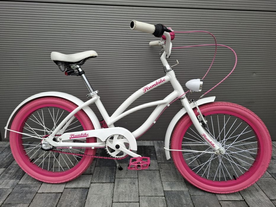 Rower dziecięcy dla dziewczynki Plumbike Bicycles  20" światło i dzwonek