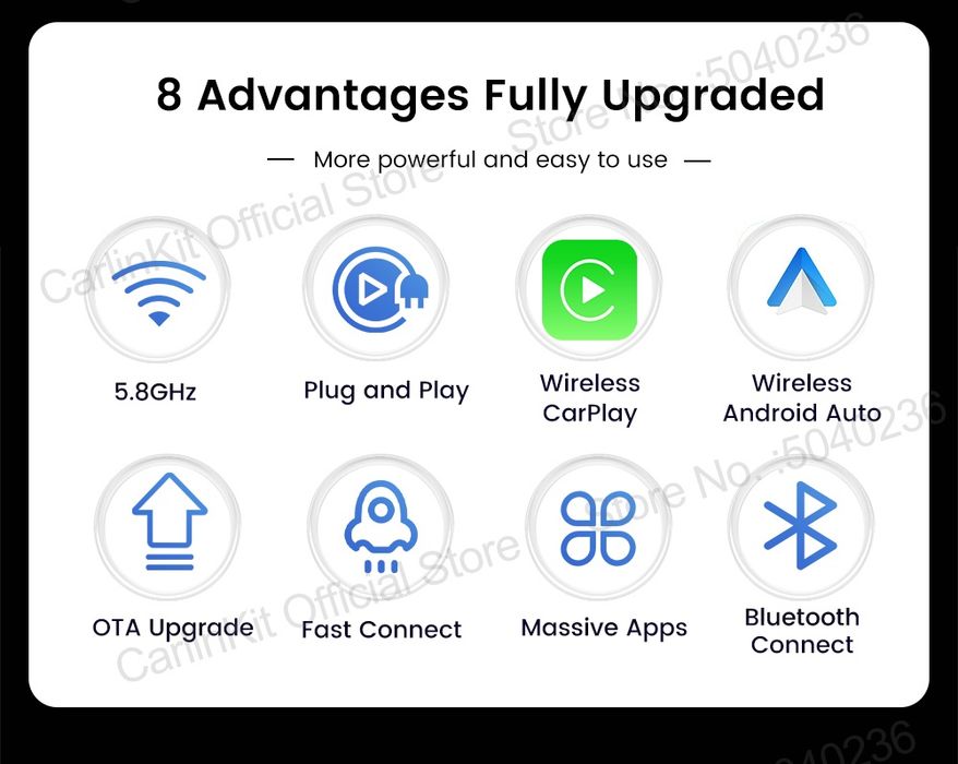 CarlinKit Mini Ultra: Wireless CarPlay & Android Auto 2-em-1 NOVO