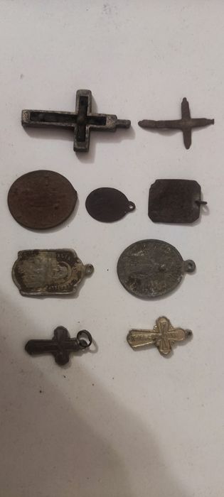 Монеты, крестики нательные иконки одним лотом