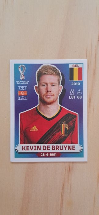Cromo futebol de Kevin de Bruyne(Mundial 2022)da Panini