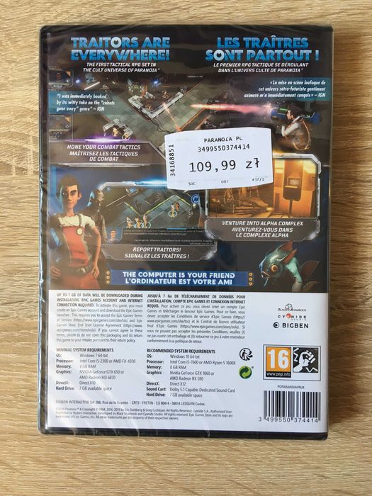 Paranoia: Happiness is Mandatory - PC - Big Ben - NOWA, FOLIA