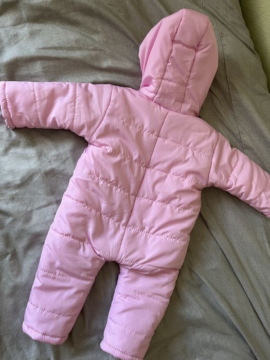 Зимовий рожевий комбінезон / комбінезон 74- 80 розмір