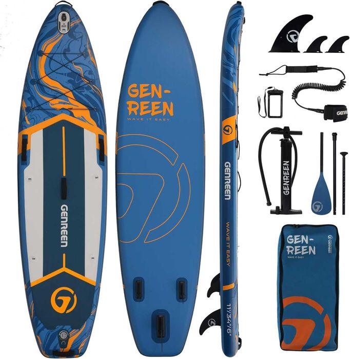 Надувна SUP дошка для плавання GENREEN 335 см Синя