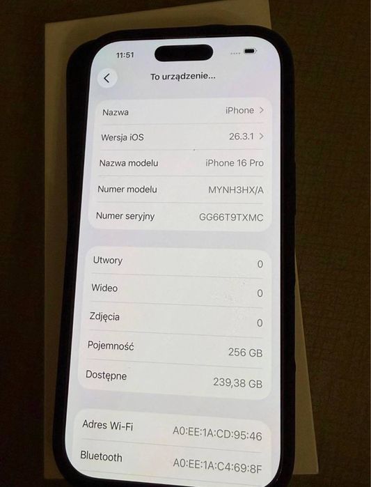 IDEALNY Iphone 16 Pro 256GB