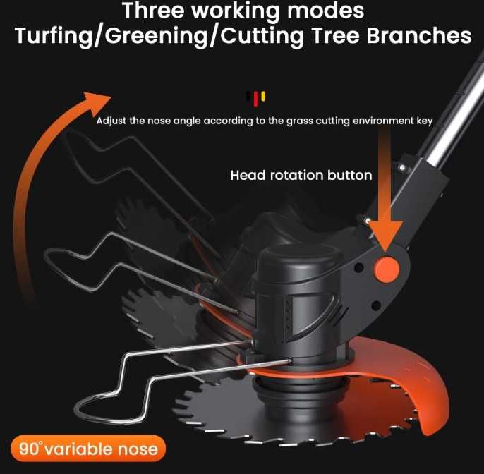 Corta Relva / Roçadora 500W 2x Baterias 2600mAh