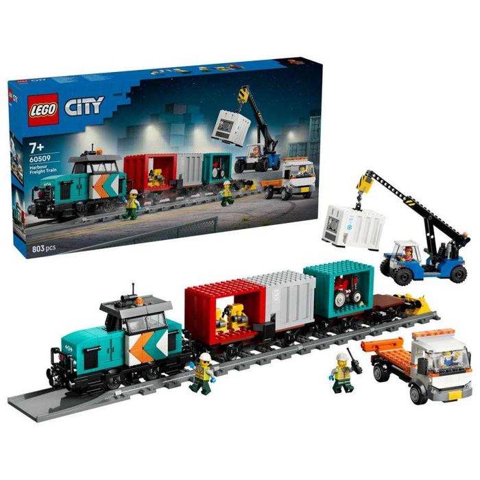 Конструктор LEGO City 60509 Портовий вантажний поїзд із краном і вантажівкою