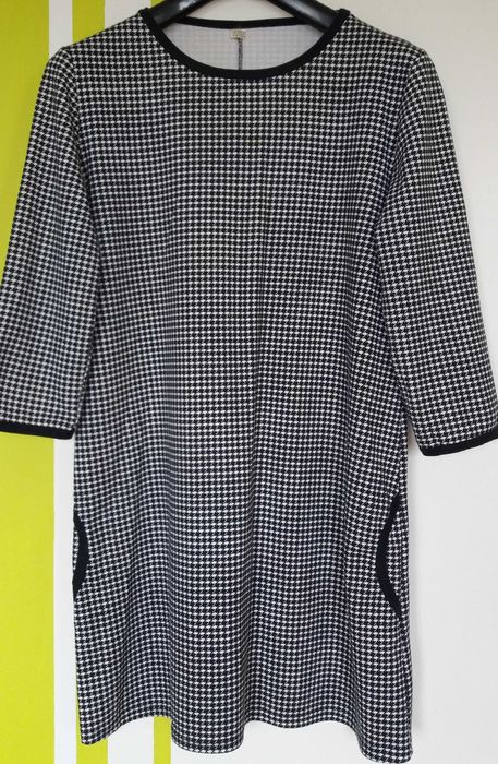L(44) Bawełniana sukienka w pepitkę butik