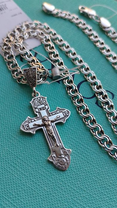 Хит продаж! Серебряная цепочка бисмарк с чернением 45 50 55 60 65см