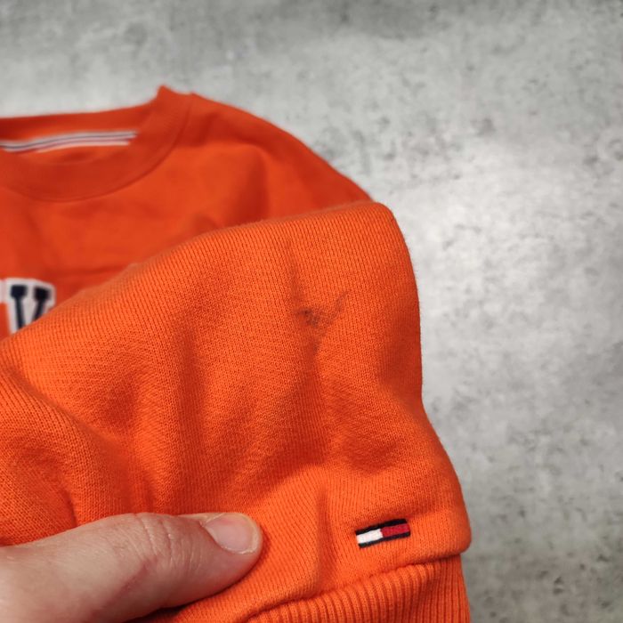 MĘSKA Bluza Bawełna Duże Logo Pomarańczowa Tommy Hilfiger Jeans Casual