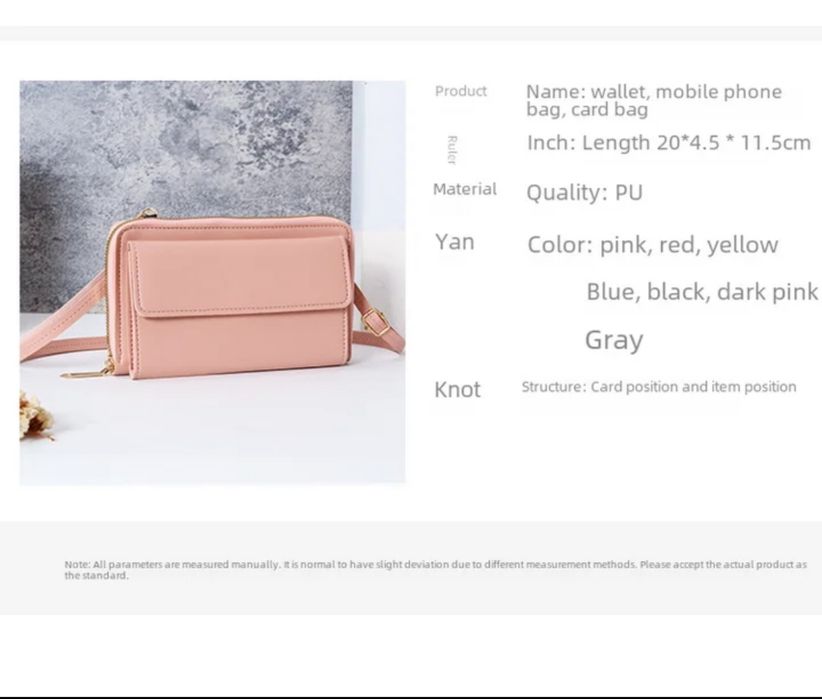 Nowa torebka listonoszka portfel etui na telefon